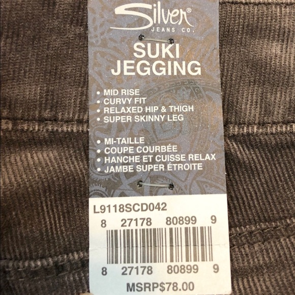 NEW Silver Jeans Suki Corduroy Jeggings - Picture 7 of 7